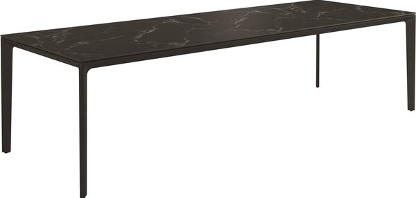 Gloster Hliníkový jídelní stůl Carver, Gloster, obdélníkový 280x100x73 cm, rám hliník barva meteor, deska keramika dekor Bianco