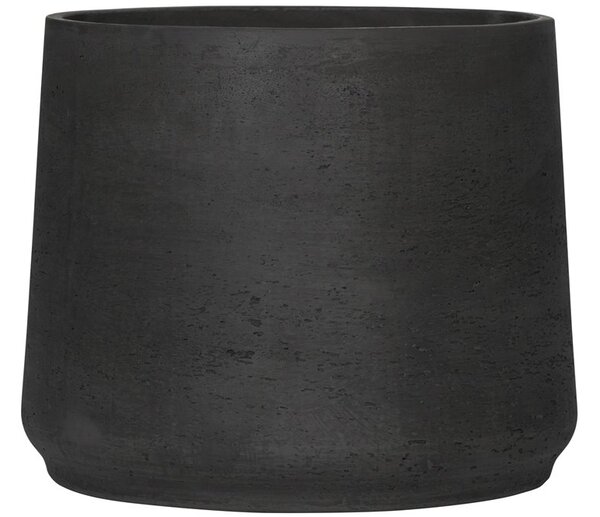 Pottery Pots Venkovní květináč kulatý Patt XXXL, Black Washed (barva tmavě šedá), kolekce Rough, materiál Fiberclay, průměr 45 cm x v 38 cm, objem cca 45 l