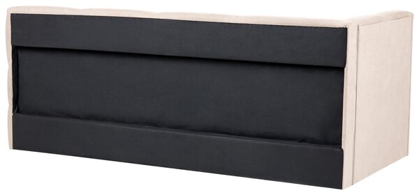 Denní postel Tkanina JACOU 90 x 200 cm s úložným prostorem Levá Světle béžová