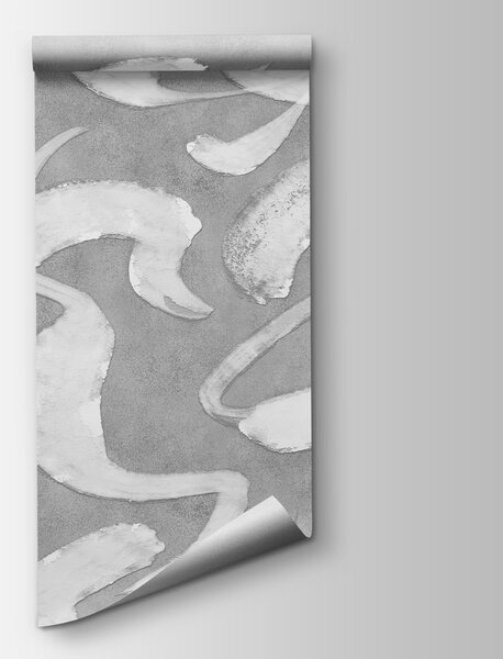 Fototapeta Bílý vzor na šedém podkladu, Abstraktní fototapety, Populární fototapety - Tapeko.co.cz