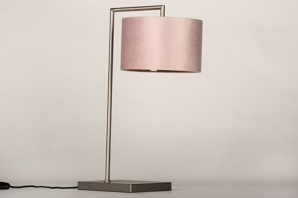 Stolní textilní lampa Pallas Pink and Silver (LMD)