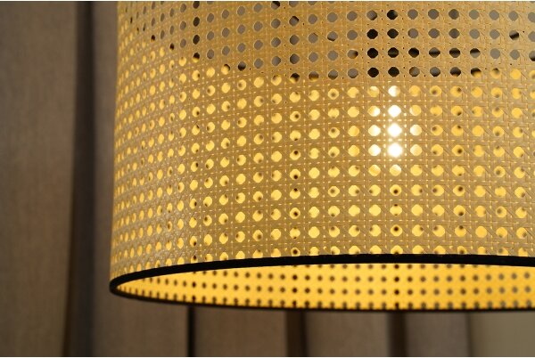 Duolla - Přisazený lustr ROLLER RATTAN 1xE27/15W/230V pr. 45 cm béžová/černá