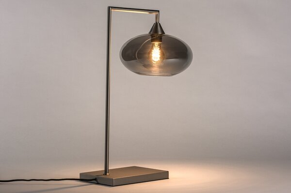 Stolní skleněná lampa Arten Steel (LMD)