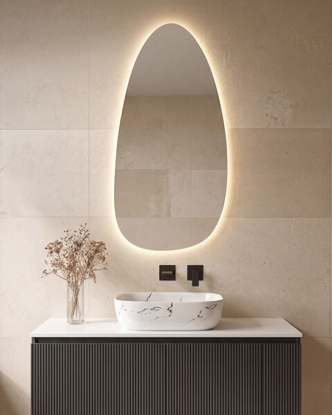 LED koupelnové zrcadlo ROYER 60 cm 130 cm Stříbrná
