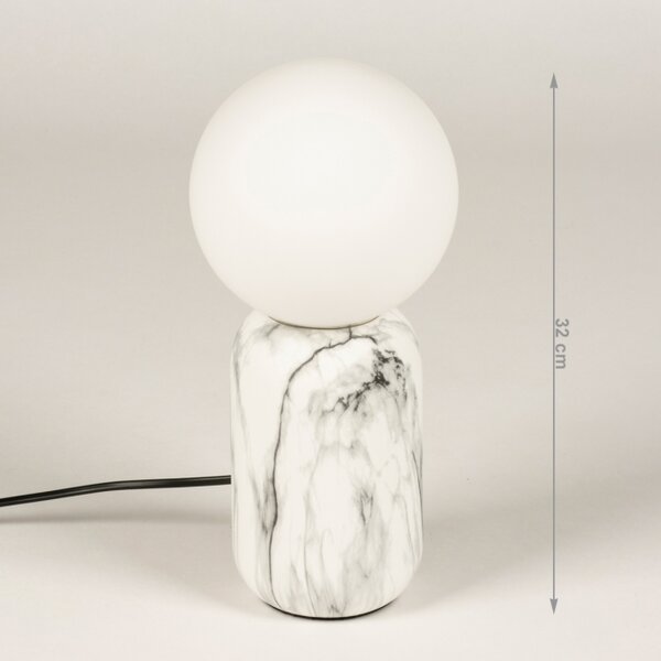 Stolní luxusní lampa Giordanni Marmor Bianco (LMD)
