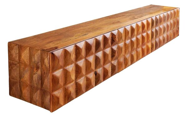 Designový závěsný TV stolek Ladarius 160 cm mango