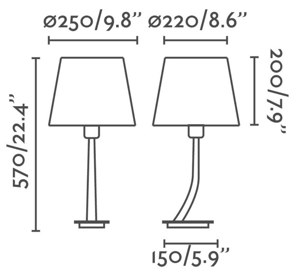 FARO REM bronzová/bílá stolní lampa