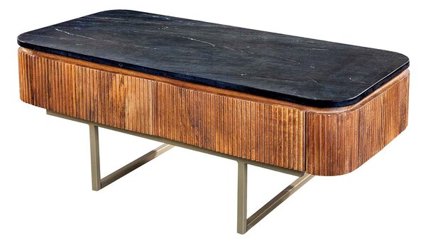 Designový konferenční stolek Daichi 110 cm mango/mramor
