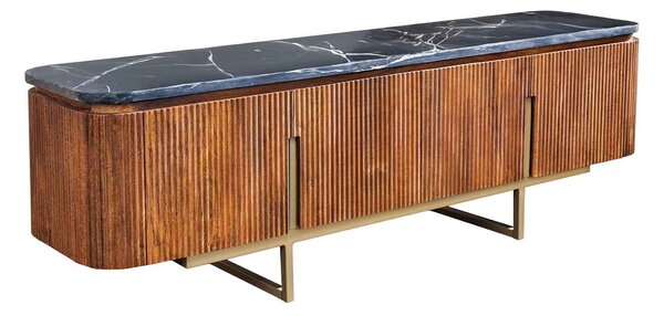 Designový TV stolek Daichi 160 cm mango/mramor
