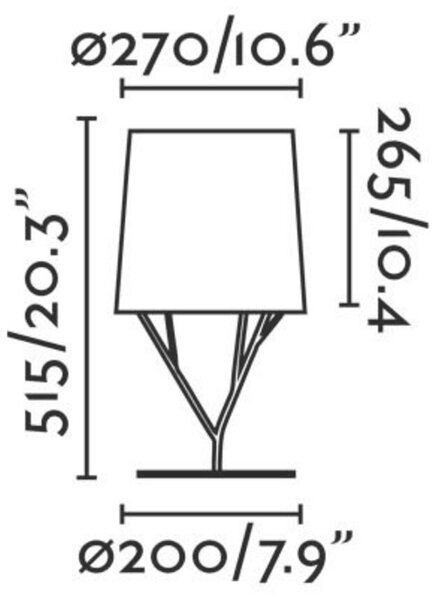 FARO TREE bílá stolní lampa 1L