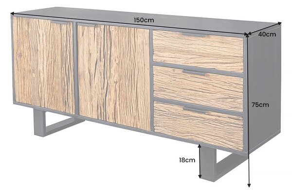 Designová komoda Shark 150 cm mango/teak