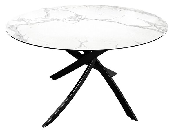 Kulatý jídelní keramický stůl Halia 120 cm bílý
