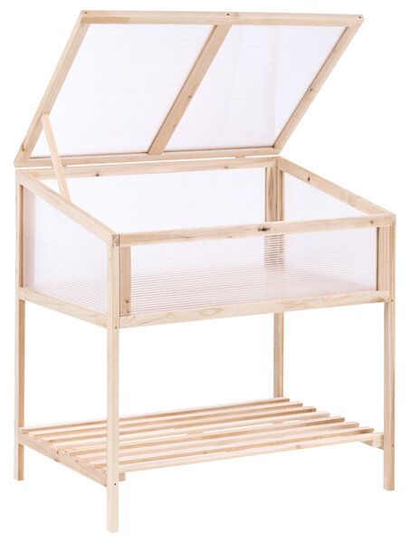 Balkonový skleník ARANOVA 80 cm 58 cm Borovicové dřevo Světle hnědá