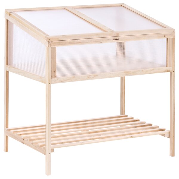 Balkonový skleník ARANOVA 80 cm 58 cm Borovicové dřevo Světle hnědá