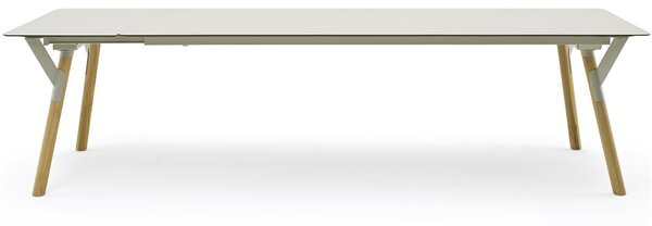 Varaschin Rozkládací jídelní stůl Link, Varaschin, obdélníkový 160-205x90x72 cm, rám kov, nohy teak, deska HPL kat. A, barevné provedení dle vzorníku