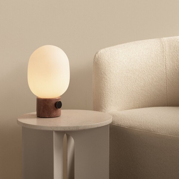 Stolní lampa Audo Copenhagen, JWDA, stmívatelné, Bílá, Obývací pokoj, Sklo, Design