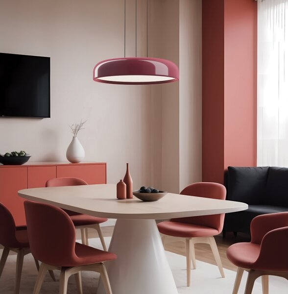 LED Lustr na lanku ALENSA LED/60W/230V CRI 94 červená