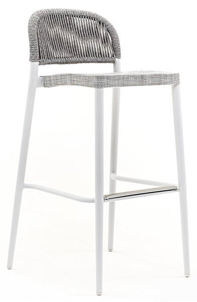 Varaschin Hliníková stohovatelná barová židle Clever, Varaschin, 51x55x104 cm, rám hliník, výplet textilen a lanko, barevné provedení dle vzorníku, bez sedáku