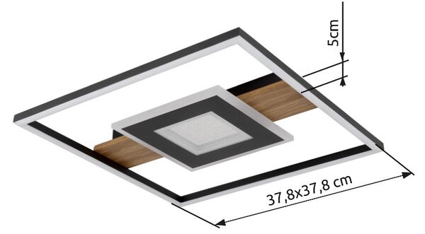 Globo GLB67324-24 LED přisazené stropní svítidlo PIKARA | 24W integrovaný LED zdroj | 800lm | 3000K