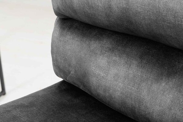 Designová barová otočná židle Frank tmavě šedý samet