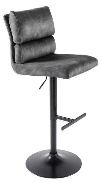 Designová barová otočná židle Frank tmavě šedý samet