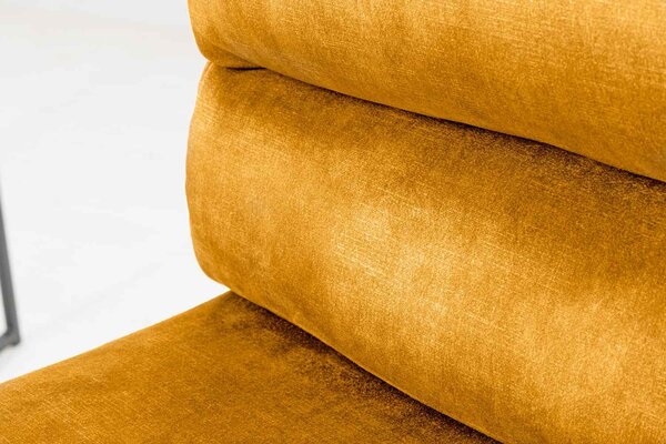 Designová barová otočná židle Frank hořčičný samet