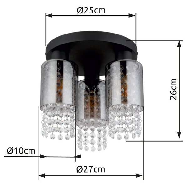 Globo GLB15799-3D přisazené stropní svítidlo BACKEY E27