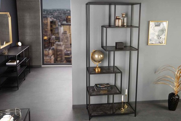 Designový regál Maille 185 x 77 cm mramor antracit
