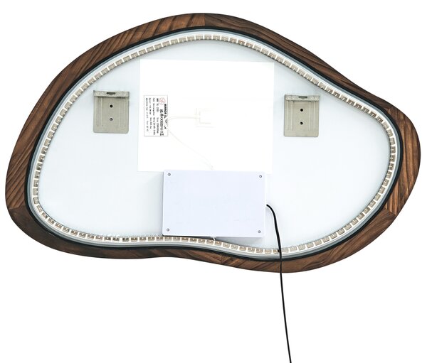 LED koupelnové zrcadlo MANCEY 93 cm 60 cm Tmavě hnědá