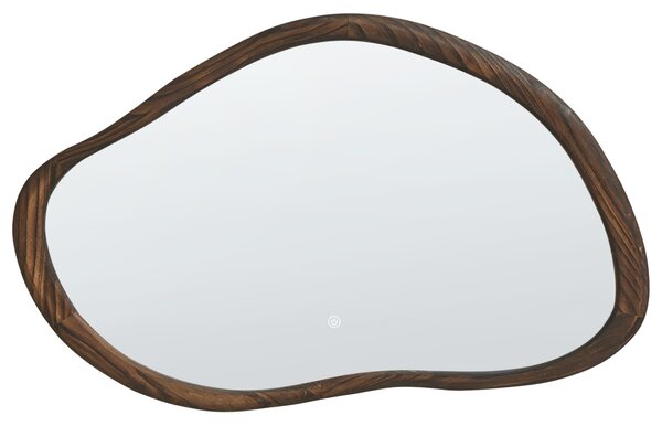 LED koupelnové zrcadlo MANCEY 93 cm 60 cm Tmavě hnědá