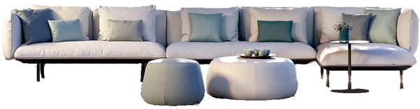 Tribu Rohová sedací sestava SET 21 Senja Sofa, Tribu, 470x186 cm, konzolový přídavný stolek teak, sedáky kat. E, barva dle vzorníku, bez dekoračních polštářů