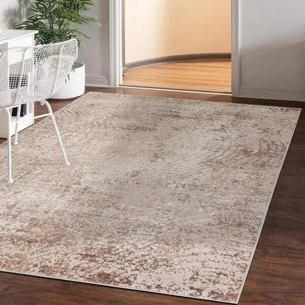 Makro Abra Moderní kusový koberec PORTLAND D161E hnědý bílý Rozměr: 80x150 cm