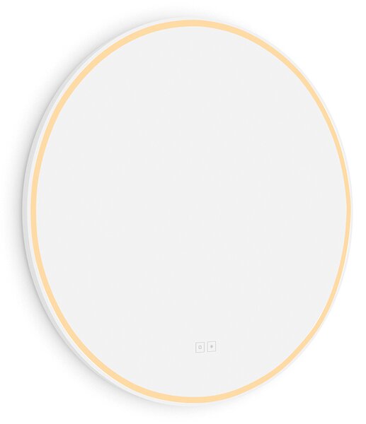 Nimco bílé kulaté zrcadlo do koupelny 70 cm s osvětlením ZPB 28001RVX-05