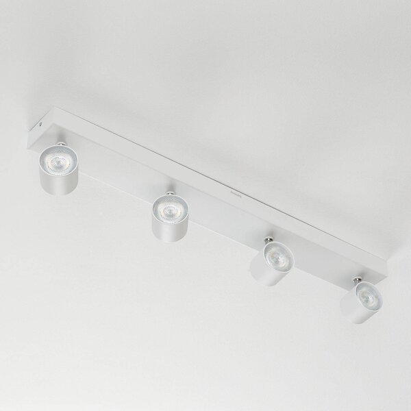 Philips Star LED reflektor bílý 4žár. WarmGlow, stmívatelný, Bílá / opál, Obývací pokoj / jídelna, kov, Moderní