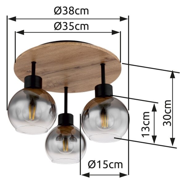 Globo GLB15656-3DR přisazené stropní svítidlo MOITAS E27