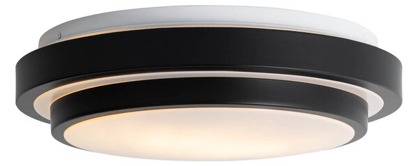 Moderní stropní svítidlo černé s bílým 35 cm IP44 - Walden