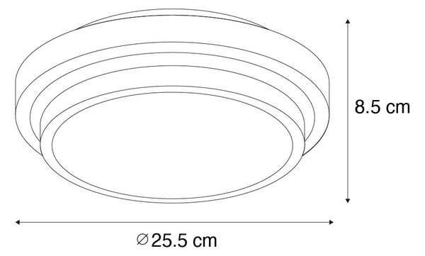 Moderní stropní svítidlo bílé 25 cm IP44 - Walden
