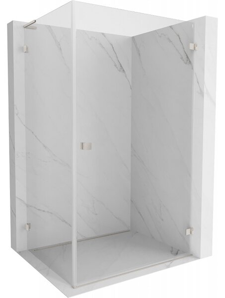 Mexen Lunar-B L výklopný sprchový kout pravý 90 x 70 cm, čiré sklo, broušená ocel, 832L-090-070-97-00-P
