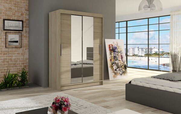 Velká šatní skříň MIAMI II sonoma šířka 120 cm