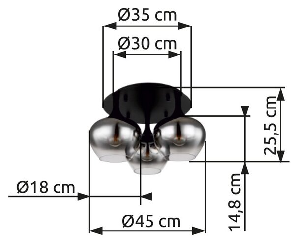 Globo GLB15548-3D přisazené stropní svítidlo MAXY E27