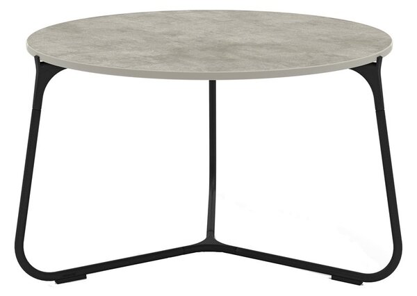 Manutti Nízký stolek Mood, Manutti, kulatý 60x38 cm, nerezový rám lakovaný barva dle vzorníku, deska laminát Trespa dekor dle vzorníku