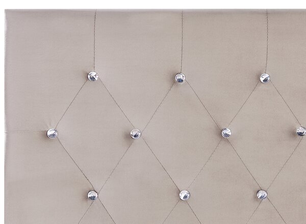 Postel s úložným prostorem Umělý samet AMIENS 140 x 200 cm Taupe