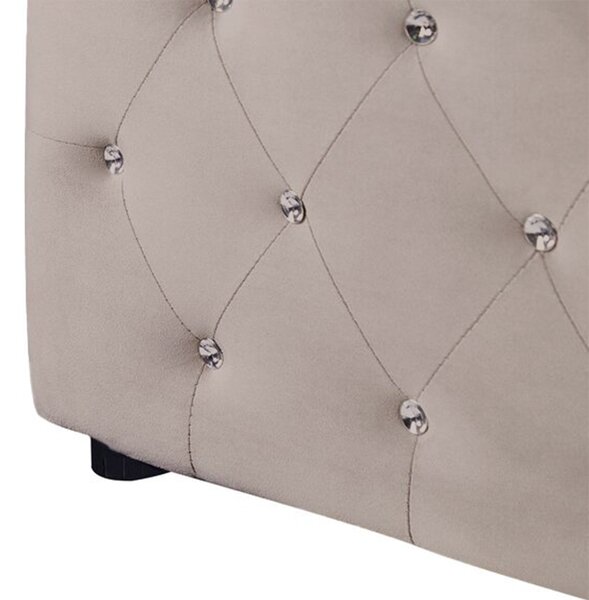 Postel s úložným prostorem Umělý samet AMIENS 140 x 200 cm Taupe