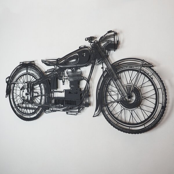 ASIR Nástěnná dekorace kov MOTOCYKL 100 x 47 cm