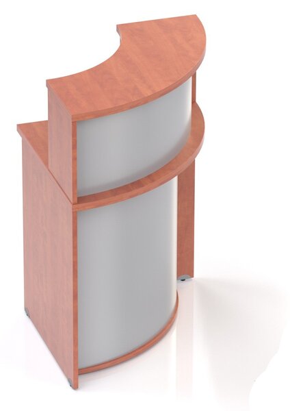 NABYTEK-DESIGNOVY.CZ - NLKA90 03 - Recepční rohový pult s nástavbou KOMFORT, 70x70x111 cm, calvados
