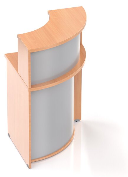 NABYTEK-DESIGNOVY.CZ - NLKA90 11 - Recepční rohový pult s nástavbou KOMFORT, 70x70x111 cm, buk