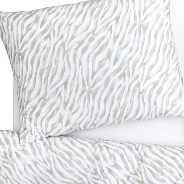 Povlečení JERSEY zebra bílobéžová 140 x 200/70 x 90 cm