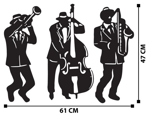 ASIR Nástěnná dekorace kov JAZZMEN 61 x 47 cm