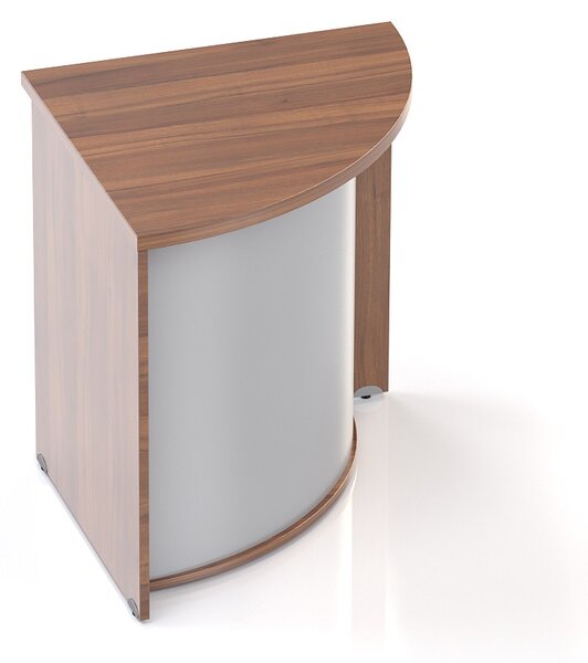 NABYTEK-DESIGNOVY.CZ - LKA90 19 - Recepční rohový pult KOMFORT, 70x70x76 cm, ořech/šedá