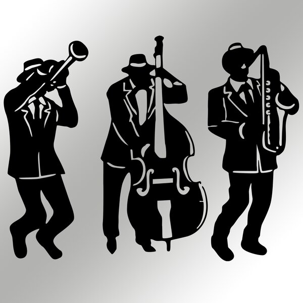 ASIR Nástěnná dekorace kov JAZZMEN 61 x 47 cm